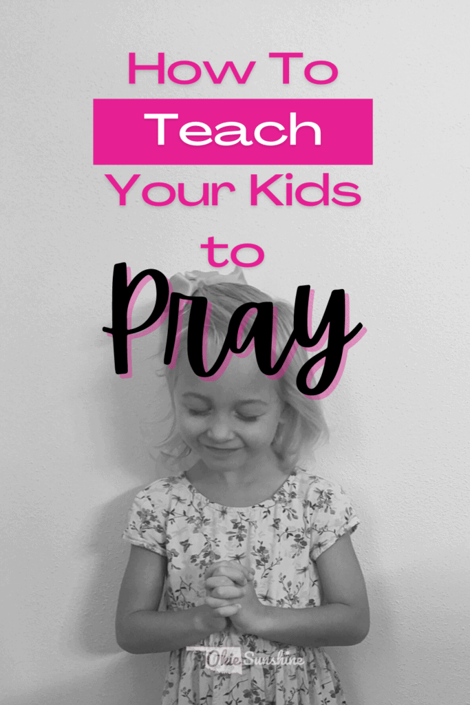 Avery praying. Teaching our kids to pray.