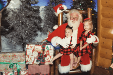 Girls with Santa Claus